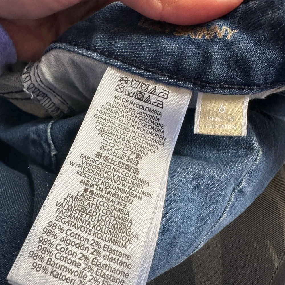 Michael Kors Blue Skinny Jeans with Floral Embroidery